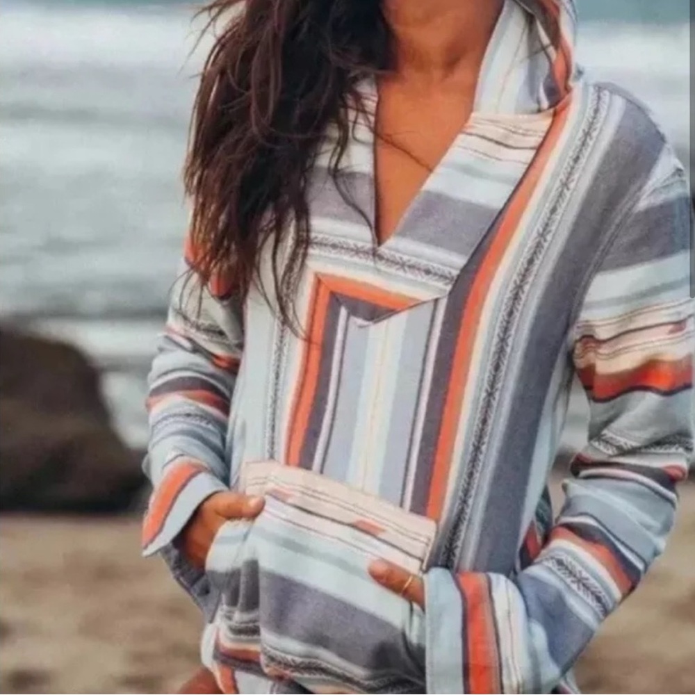 Faherty Womens Baja Hoodie Sierra Paradise Cotton
Blend Sz Medium M Aztec Cozy